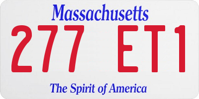 MA license plate 277ET1