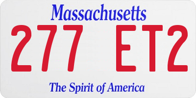 MA license plate 277ET2