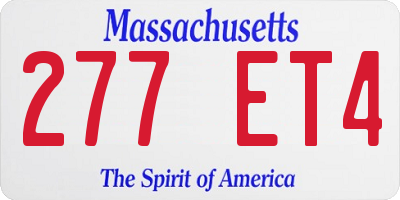 MA license plate 277ET4