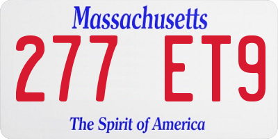 MA license plate 277ET9