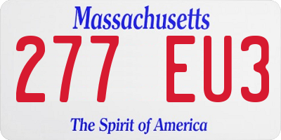 MA license plate 277EU3