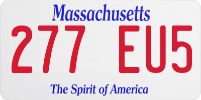 MA license plate 277EU5