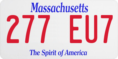 MA license plate 277EU7