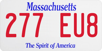 MA license plate 277EU8