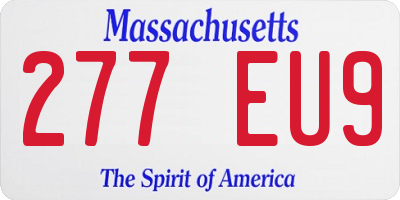 MA license plate 277EU9