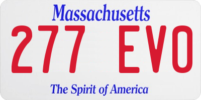 MA license plate 277EV0