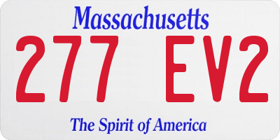 MA license plate 277EV2