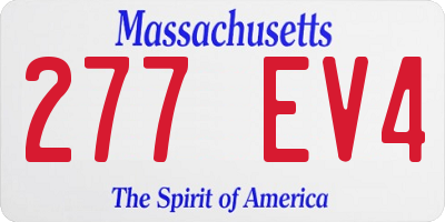 MA license plate 277EV4
