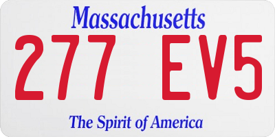 MA license plate 277EV5