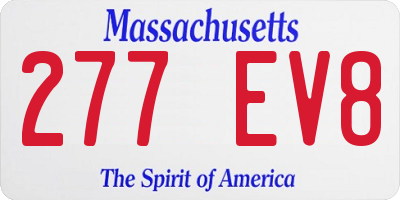 MA license plate 277EV8