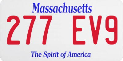MA license plate 277EV9