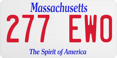 MA license plate 277EW0