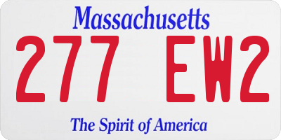 MA license plate 277EW2