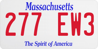 MA license plate 277EW3