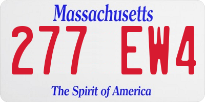 MA license plate 277EW4