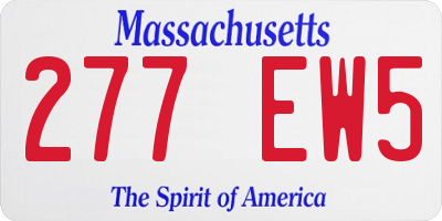 MA license plate 277EW5