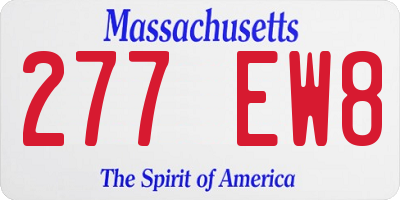 MA license plate 277EW8