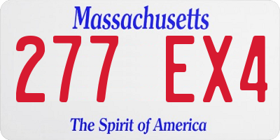 MA license plate 277EX4