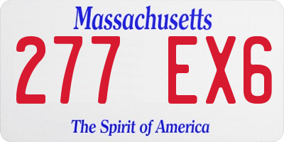 MA license plate 277EX6