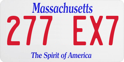 MA license plate 277EX7