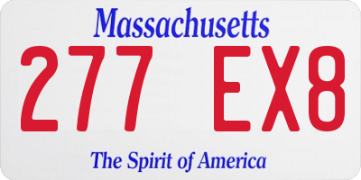 MA license plate 277EX8