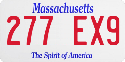 MA license plate 277EX9