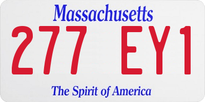 MA license plate 277EY1