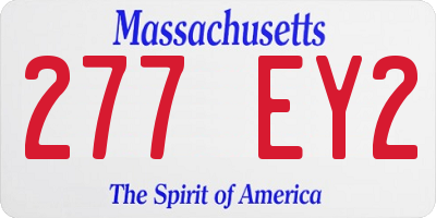 MA license plate 277EY2