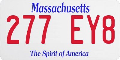 MA license plate 277EY8