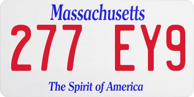 MA license plate 277EY9