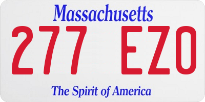 MA license plate 277EZ0