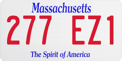 MA license plate 277EZ1