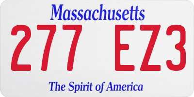 MA license plate 277EZ3