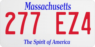 MA license plate 277EZ4