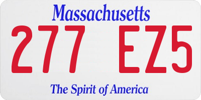 MA license plate 277EZ5