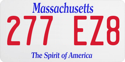 MA license plate 277EZ8