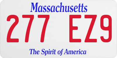 MA license plate 277EZ9