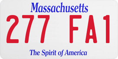 MA license plate 277FA1
