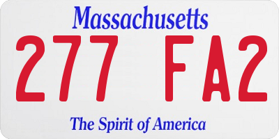 MA license plate 277FA2