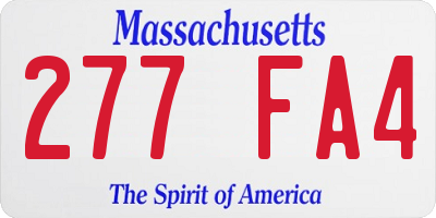 MA license plate 277FA4