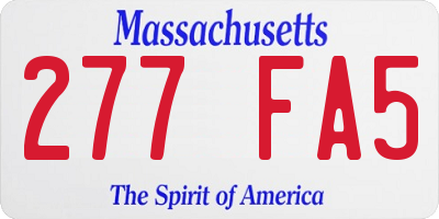 MA license plate 277FA5