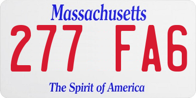 MA license plate 277FA6