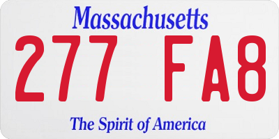 MA license plate 277FA8