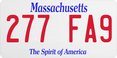 MA license plate 277FA9