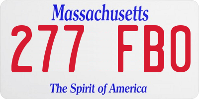 MA license plate 277FB0