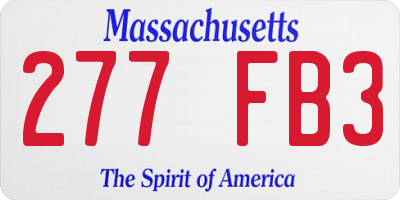 MA license plate 277FB3
