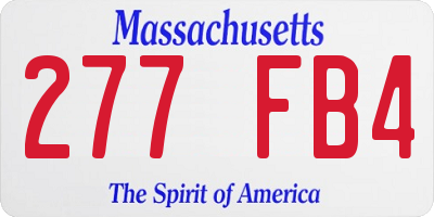 MA license plate 277FB4