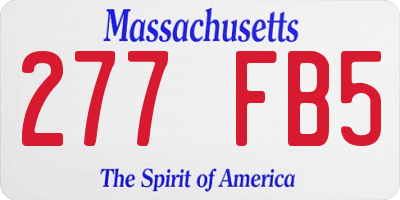 MA license plate 277FB5
