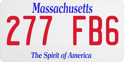 MA license plate 277FB6