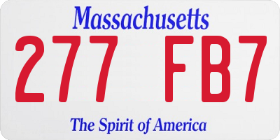 MA license plate 277FB7